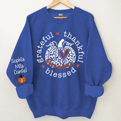 Lofaris Grateful Thankful Blessed Grandma Pumpkin Sweatshirt