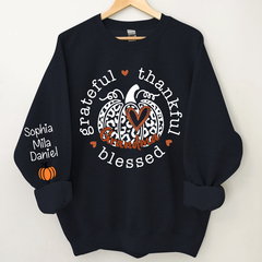 Lofaris Grateful Thankful Blessed Grandma Pumpkin Sweatshirt