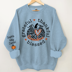 Lofaris Grateful Thankful Blessed Grandma Pumpkin Sweatshirt