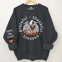 Lofaris Grateful Thankful Blessed Grandma Pumpkin Sweatshirt