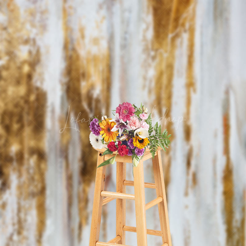 Lofaris Gray Gold Abstract Texture Photography Backdrop