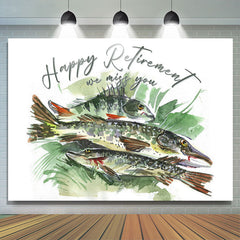 Lofaris Greem Fish We Miss You Happy Retirement Backdrop