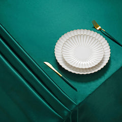 Lofaris Green 108 GSM Satin Banquet Rectangle Tablecloth