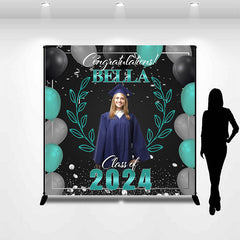 Lofaris Green Blue Balloon Diamond Custom Graduation Backdrop