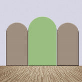 Lofaris Green Brown Decor Color One Sided Arch Backdrop Kit