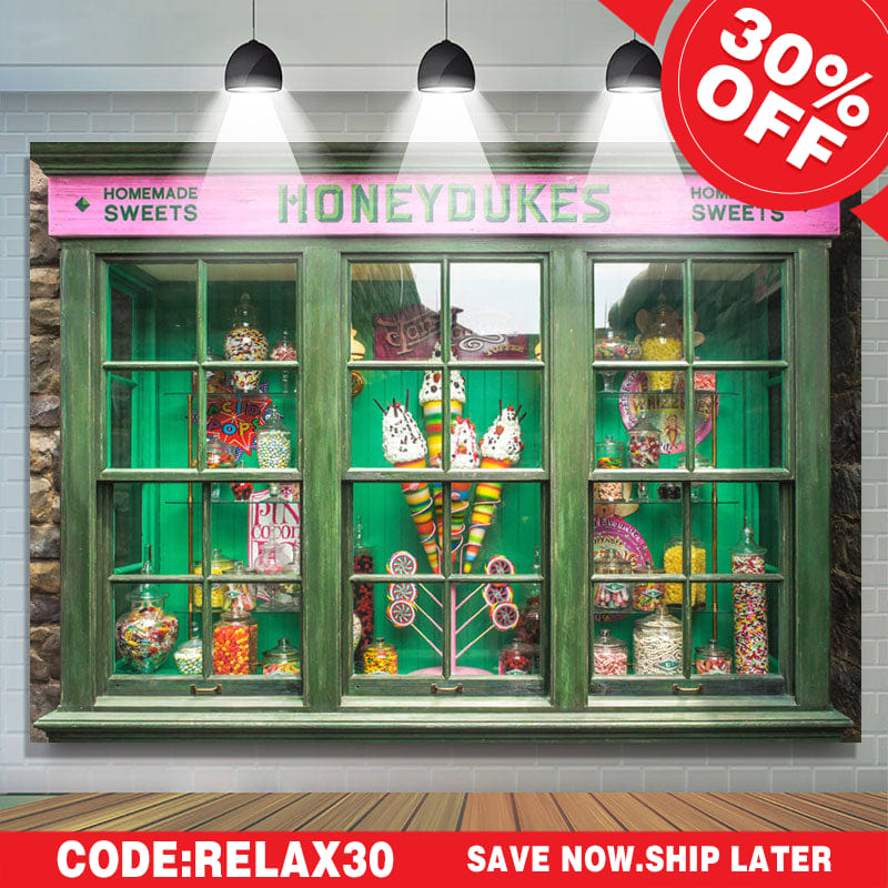 Lofaris (7 Day Delivery) Green Candyland Shop Honeydukes Birthday Backdrop