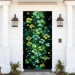 Lofaris Green Clover Vine Little Hearts Spring Door Cover