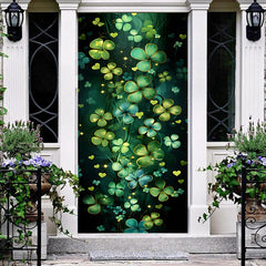 Lofaris Green Clover Vine Little Hearts Spring Door Cover