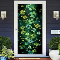 Lofaris Green Clover Vine Little Hearts Spring Door Cover