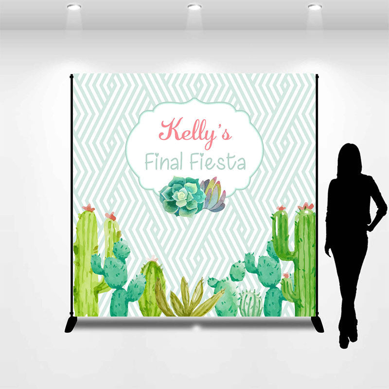 Lofaris Green Custom Final Fiesta Bridal Shower Backdrop