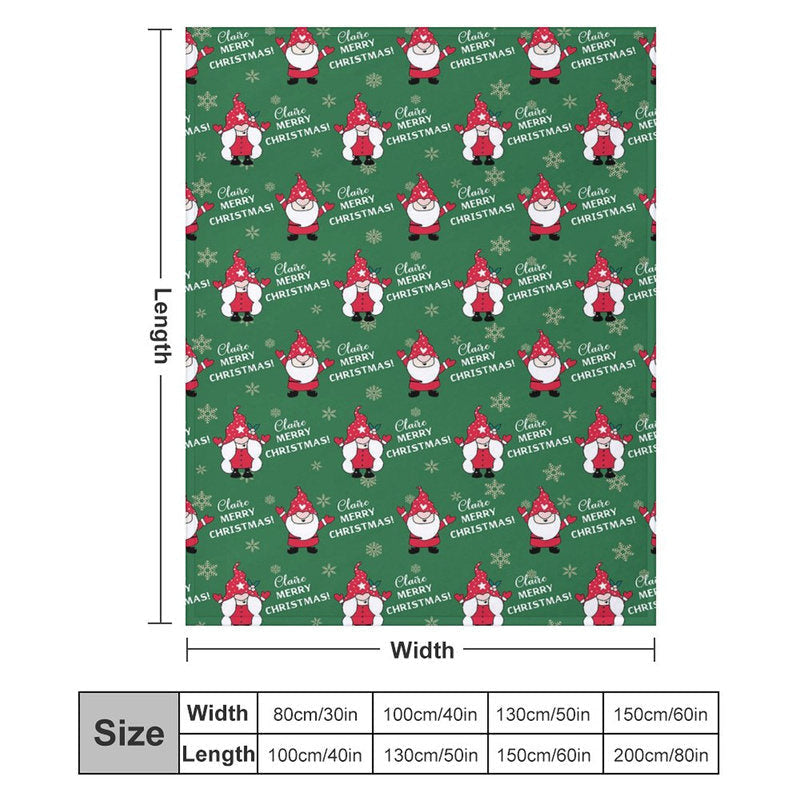 Lofaris Green Dwarfs Repeat Custom Name Christmas Blanket