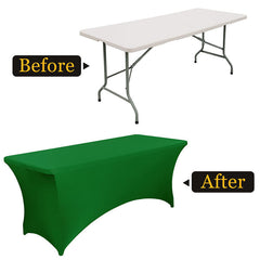 Lofaris Green Fitted Spandex Rectangle Banquet Table Cover