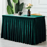 Lofaris Green Fitted Velvet Rectangle Table Skirts Cover