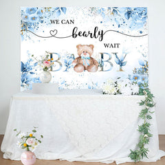 Lofaris Green Floral Leaves Teddy Bea Baby Shower Backdrop