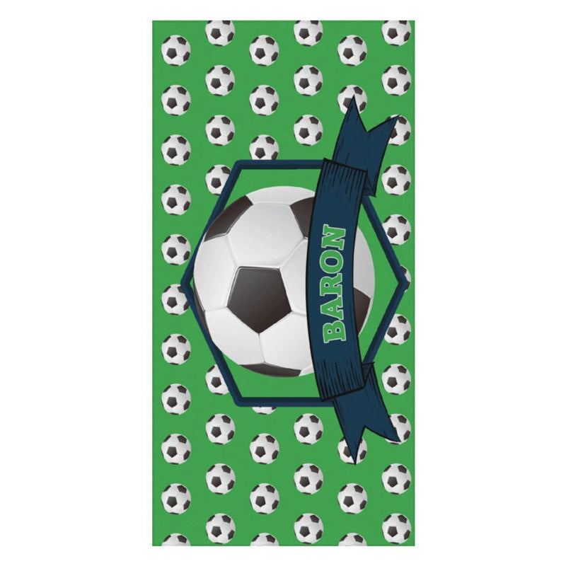 Lofaris Green Football Custom Name Boy Beach Pool Towel