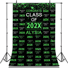 Lofaris Green Glitter Congrsts Class Of 2022 Black Backdrops