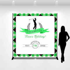 Lofaris Green Gold Men Custom Name Retirement Party Backdrop
