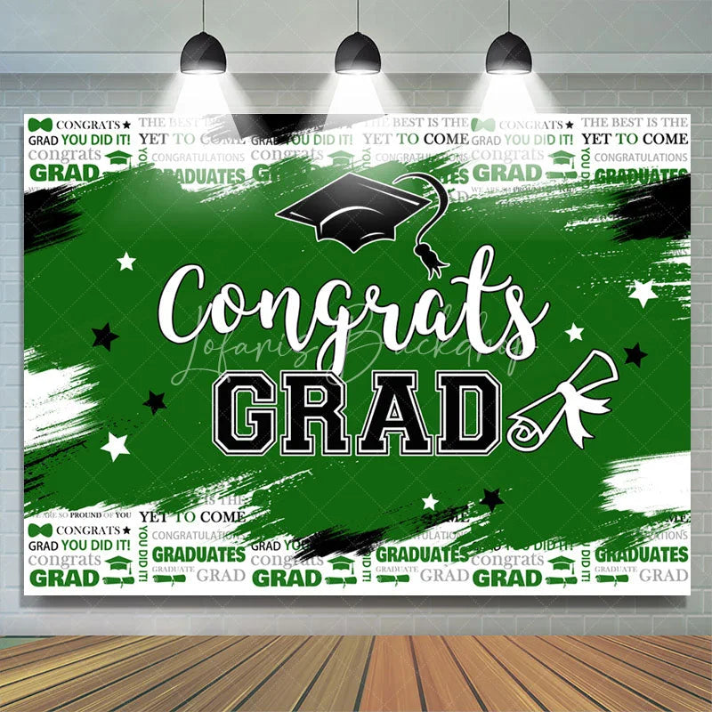 Lofaris Green Graffiti Celebration For Graduation Backdrop