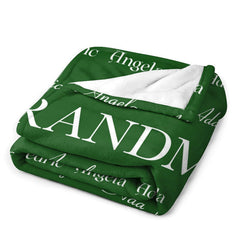 Lofaris Green Grandma Family Name Repeat Custom Blanket