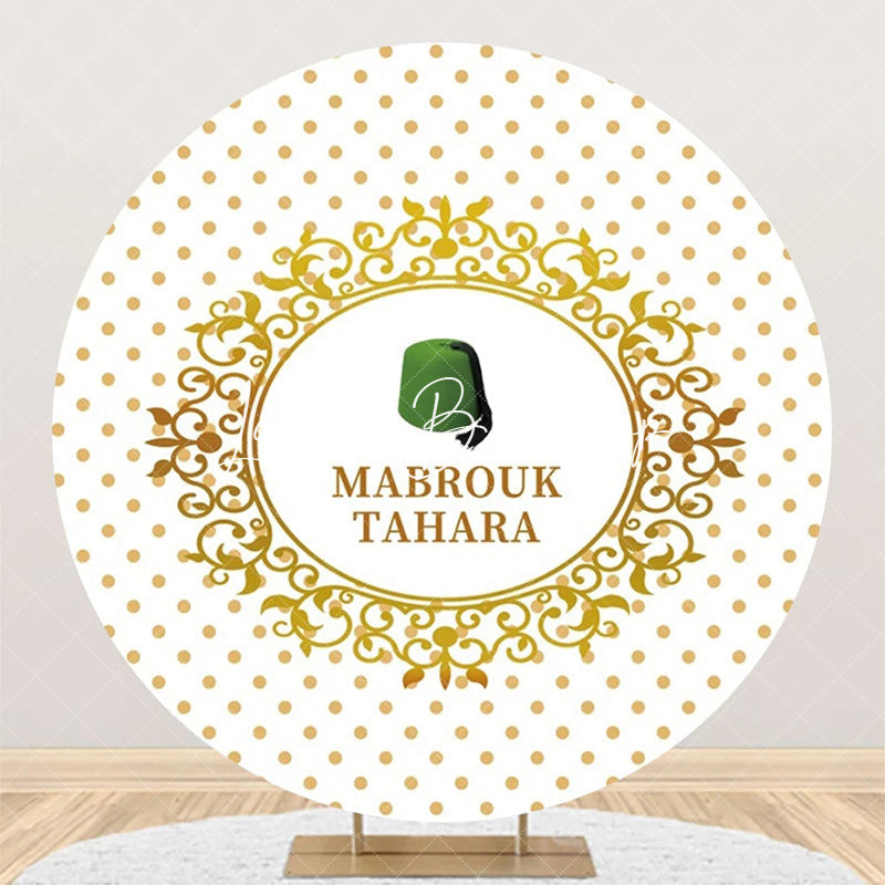 Lofaris Green Hat Mabrouk Tahara White Gold Round Backdrop