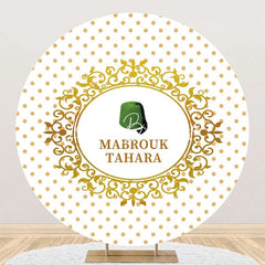 Lofaris Green Hat Mabrouk Tahara White Gold Round Backdrop