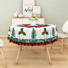 Lofaris Green Holly Red Bowknot Christmas Party Tablecloth