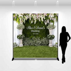 Lofaris Green Lawn Floral Custom Backdrop For Wedding Party