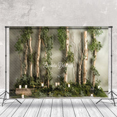 Lofaris Green Leaf Broken Tree Candle Spring Photo Backdrop