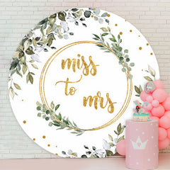 Lofaris Green Leaves Boho Theme Round Bridal Shower Backdrop