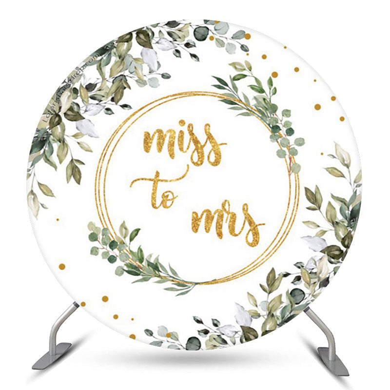 Lofaris Green Leaves Boho Theme Round Bridal Shower Backdrop