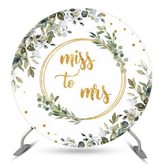 Lofaris Green Leaves Boho Theme Round Bridal Shower Backdrop