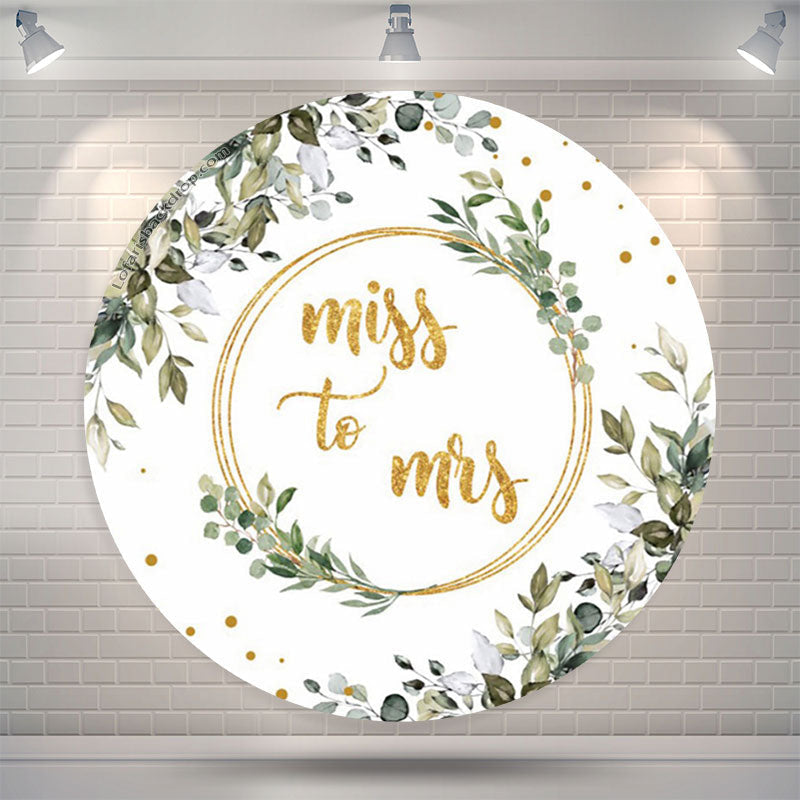 Lofaris Green Leaves Boho Theme Round Bridal Shower Backdrop