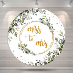 Lofaris Green Leaves Boho Theme Round Bridal Shower Backdrop