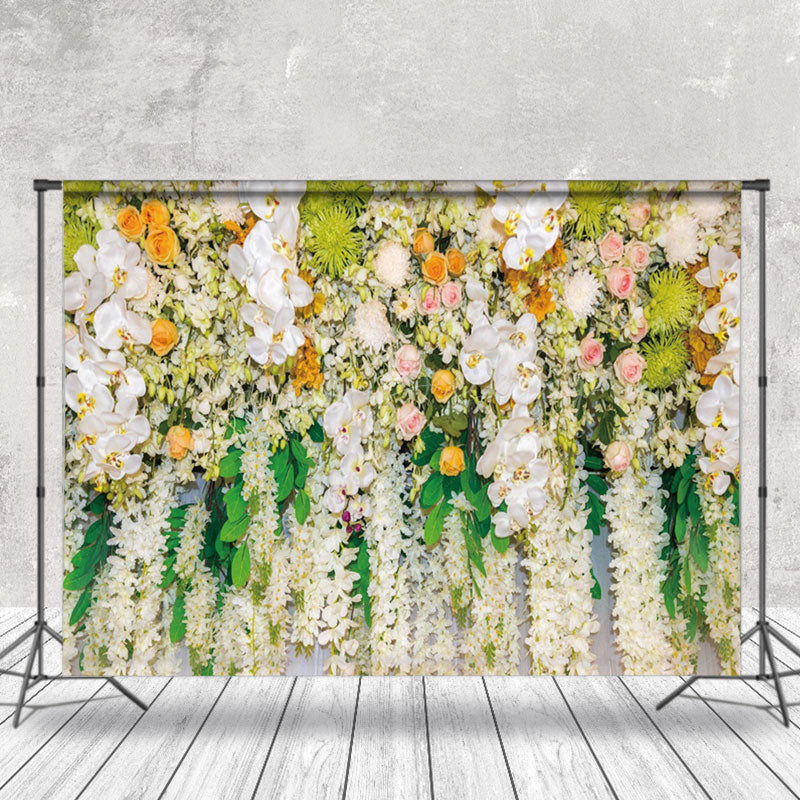 Lofaris Green Leaves Colorful Floral Photography Backdrop