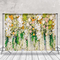 Lofaris Green Leaves Colorful Floral Photography Backdrop