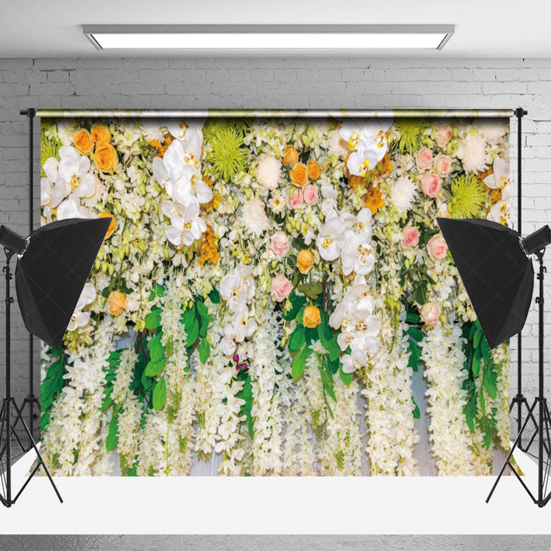 Lofaris Green Leaves Colorful Floral Photography Backdrop