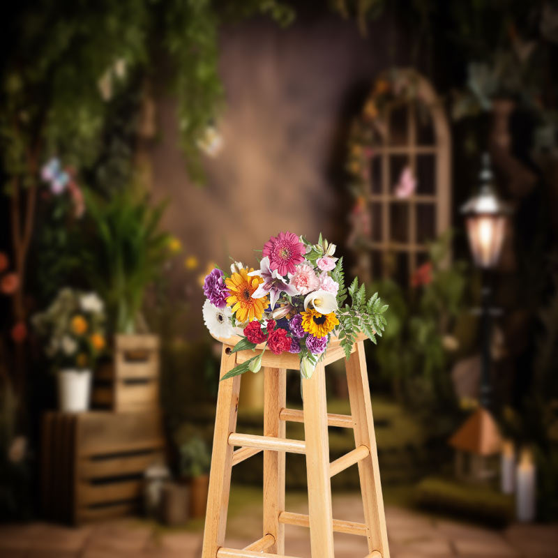 Lofaris Green Leaves Floral Butterfly Photo Spring Backdrop