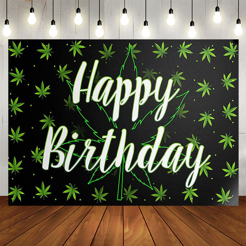 Lofaris Green Leaves Fluorescenet Birthday Party Backdrop