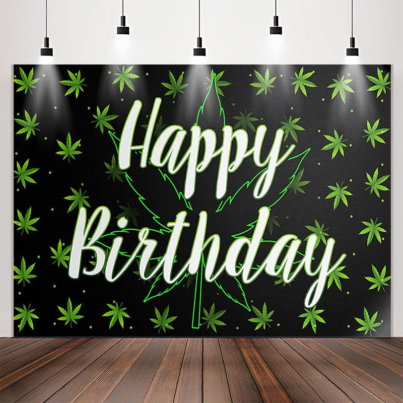 Lofaris Green Leaves Fluorescenet Birthday Party Backdrop