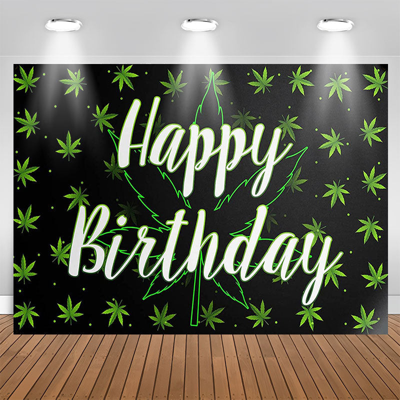 Lofaris Green Leaves Fluorescenet Birthday Party Backdrop