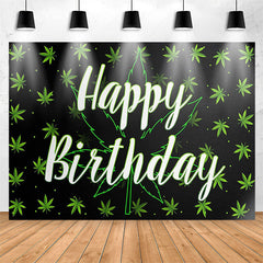 Lofaris Green Leaves Fluorescenet Birthday Party Backdrop