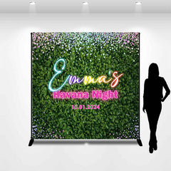 Lofaris Green Leaves Neon Custom Backdrop For Havana Night