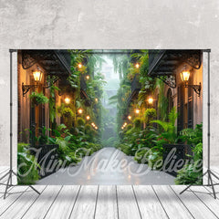 Lofaris Green Leaves Street Architecture Backdrop For Photo