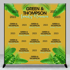 Lofaris Green Leaves Yellow Custom Family Reunion Backdrop