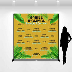 Lofaris Green Leaves Yellow Custom Family Reunion Backdrop