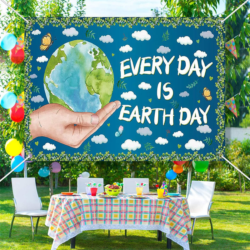 Lofaris Green Make Everyday Earth Day Theme Backdrop Decor