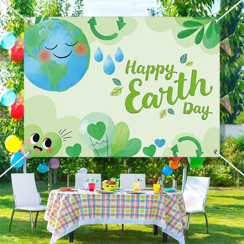 Lofaris Green Nature Recycle Eco Happy Earth Day Backdrop