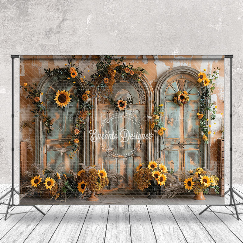 Lofaris Green Orange Vintage Wall Floral Wedding Backdrop