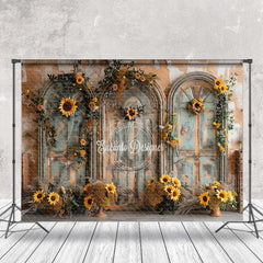 Lofaris Green Orange Vintage Wall Floral Wedding Backdrop