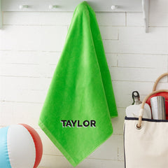 Lofaris Green Personalized Embroidered 3D Letter Beach Towel